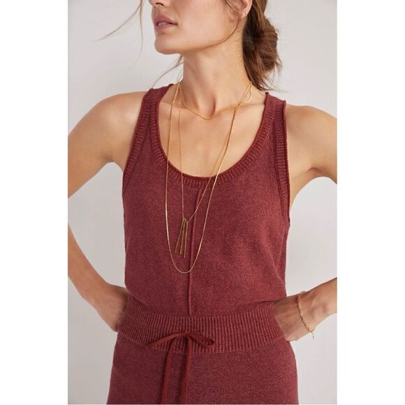 NEW Daily Practice by Anthropologie Cropped Knit Seamed Lounge Jumpsuit Medium - Picture 3 of 4